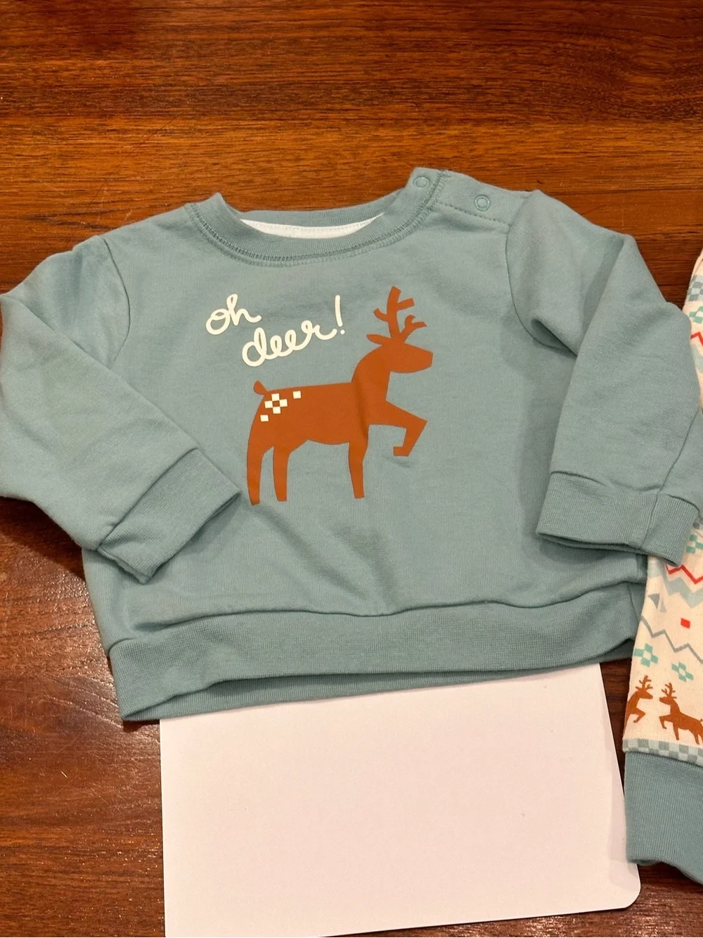 EUC Cat & Jack Baby Oh Deer Holiday Outfit, 6-9 Months